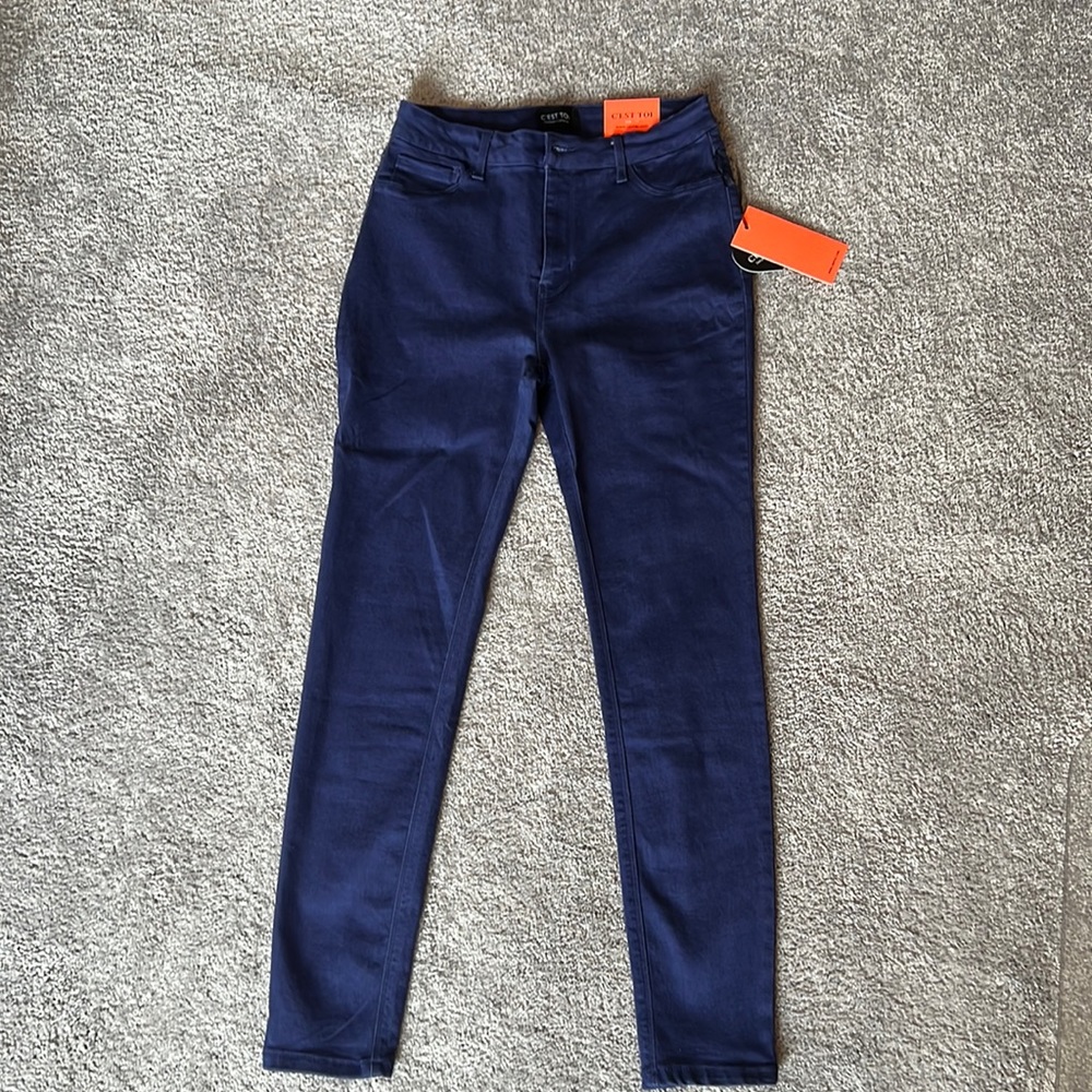 Blue pants, stretchy material, size 11